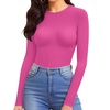 image:imageMANGOPOP Womens Tank Top Body Suits Sexy Crew Neck Racerback Halter Ribbed Sleeveless Long Sleeve Bodysuit Going Out Tops06long Sleeve Blush