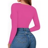 image:imageMANGOPOP Womens Tank Top Body Suits Sexy Crew Neck Racerback Halter Ribbed Sleeveless Long Sleeve Bodysuit Going Out Tops06long Sleeve Blush