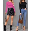 image:imageMANGOPOP Womens Tank Top Body Suits Sexy Crew Neck Racerback Halter Ribbed Sleeveless Long Sleeve Bodysuit Going Out Tops06long Sleeve Blush