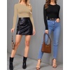 image:imageMANGOPOP Womens Tank Top Body Suits Sexy Crew Neck Racerback Halter Ribbed Sleeveless Long Sleeve Bodysuit Going Out Tops06long Sleeve Light Camel