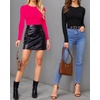 image:imageMANGOPOP Womens Tank Top Body Suits Sexy Crew Neck Racerback Halter Ribbed Sleeveless Long Sleeve Bodysuit Going Out Tops06long Sleeve Rose Pink
