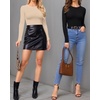 image:imageMANGOPOP Womens Tank Top Body Suits Sexy Crew Neck Racerback Halter Ribbed Sleeveless Long Sleeve Bodysuit Going Out Tops06long Sleeve Semolina