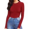image:imageMANGOPOP Womens Tank Top Body Suits Sexy Crew Neck Racerback Halter Ribbed Sleeveless Long Sleeve Bodysuit Going Out Tops07sparkly Red