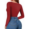 image:imageMANGOPOP Womens Tank Top Body Suits Sexy Crew Neck Racerback Halter Ribbed Sleeveless Long Sleeve Bodysuit Going Out Tops07sparkly Red