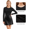 image:imageMANGOPOP Womens Tank Top Body Suits Sexy Crew Neck Racerback Halter Ribbed Sleeveless Long Sleeve Bodysuit Going Out Tops07sparkly Zebra Print Black