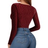 image:imageMANGOPOP Womens Tank Top Body Suits Sexy Crew Neck Racerback Halter Ribbed Sleeveless Long Sleeve Bodysuit Going Out Tops07sparkly Zebra Print Burgundy