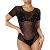 C02 Short Sleeve Glitter Black