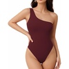 C3-one Shoulder Burgundy