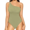 C7-one Shoulder Olive Green