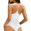 image:imageMANGOPOP Womens Scoop Neck Open TBack Cami Bodysuit Sleeveless Backless Thong Tank Top Body suits Going Out Tops 202602 White
