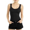 image:imageMANGOPOP Womens Scoop Neck Tank Top Double Lined Sleeveless Tops for Women Casual Basic Slim Summer Outfits 202601 Black