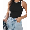 03-sleeveless Contrast Black