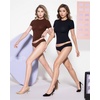 image:imageMANGOPOP Double Lined Short Sleeve Tops for Women Crew Neck T Shirts Basic Tee Womens Going Out Tops Trendy 202603 Coffee