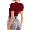 image:imageMANGOPOP Double Lined Short Sleeve Tops for Women Crew Neck T Shirts Basic Tee Womens Going Out Tops Trendy 202604 Burgundy