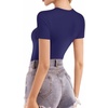 image:imageMANGOPOP Double Lined Short Sleeve Tops for Women Crew Neck T Shirts Basic Tee Womens Going Out Tops Trendy 202605 Deep Blue