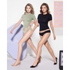 image:imageMANGOPOP Double Lined Short Sleeve Tops for Women Crew Neck T Shirts Basic Tee Womens Going Out Tops Trendy 202607 Misty Jade