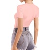 image:imageMANGOPOP Double Lined Short Sleeve Tops for Women Crew Neck T Shirts Basic Tee Womens Going Out Tops Trendy 202608 Blushing Bride