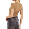 image:imageMANGOPOP Double Lined Short Sleeve Tops for Women Crew Neck T Shirts Basic Tee Womens Going Out Tops Trendy 202611 Ochre
