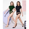 image:imageMANGOPOP Double Lined Short Sleeve Tops for Women Crew Neck T Shirts Basic Tee Womens Going Out Tops Trendy 2026Deep Green