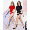 image:imageMANGOPOP Double Lined Short Sleeve Tops for Women Crew Neck T Shirts Basic Tee Womens Going Out Tops Trendy 2026Red