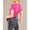 image:imageMANGOPOP Double Lined Short Sleeve Tops for Women Crew Neck T Shirts Basic Tee Womens Going Out Tops Trendy 2026Rose Pink