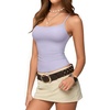 image:imageMANGOPOP Womens Camisole Tank Tops Square Neck Spaghetti Strap Cami Double Lined Sleeveless Crop Top Sexy ShirtsC Very Peri