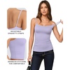 image:imageMANGOPOP Womens Camisole Tank Tops Square Neck Spaghetti Strap Cami Double Lined Sleeveless Crop Top Sexy ShirtsC Very Peri