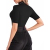image:imageMANGOPOP Womens Mock Turtle Neck Slim Fit 34 Sleeve TShirt03 Black