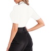 image:imageMANGOPOP Womens Mock Turtle Neck Slim Fit 34 Sleeve TShirt04 White