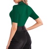 image:imageMANGOPOP Womens Mock Turtle Neck Slim Fit 34 Sleeve TShirt23 Green