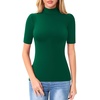 image:imageMANGOPOP Womens Mock Turtle Neck Slim Fit 34 Sleeve TShirt23 Green