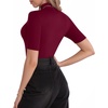 image:imageMANGOPOP Womens Mock Turtle Neck Slim Fit 34 Sleeve TShirt25 Burgundy