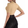 image:imageMANGOPOP Womens Mock Turtle Neck Slim Fit 34 Sleeve TShirt26 Mocha