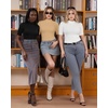 image:imageMANGOPOP Womens Mock Turtle Neck Slim Fit 34 Sleeve TShirt27 Nude