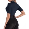 image:imageMANGOPOP Womens Mock Turtle Neck Slim Fit 34 Sleeve TShirt29 Deep Blue