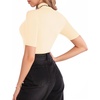 image:imageMANGOPOP Womens Mock Turtle Neck Slim Fit 34 Sleeve TShirt30 Beige