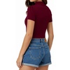 image:imageMANGOPOP Womens Mock Turtle Neck Slim Fit 34 Sleeve TShirt33 Short Sleeve Burgundy