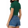 image:imageMANGOPOP Womens Mock Turtle Neck Slim Fit 34 Sleeve TShirt35 Short Sleeve Deep Green