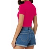 image:imageMANGOPOP Womens Mock Turtle Neck Slim Fit 34 Sleeve TShirt39 Short Sleeve Rose Pink