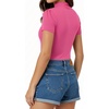 image:imageMANGOPOP Womens Mock Turtle Neck Slim Fit 34 Sleeve TShirt40 Short Sleeve Blush