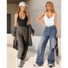image:imageMANGOPOP Womens Ribbed Tank Tops V Neck Racerback Camisole Summer Slim Fit Workout Sleeveless 2026 Trendy Top01 Black