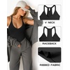image:imageMANGOPOP Womens Ribbed Tank Tops V Neck Racerback Camisole Summer Slim Fit Workout Sleeveless 2026 Trendy Top01 Black