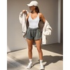 image:imageMANGOPOP Womens Ribbed Tank Tops V Neck Racerback Camisole Summer Slim Fit Workout Sleeveless 2026 Trendy Top02 Creamy White