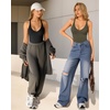 image:imageMANGOPOP Womens Ribbed Tank Tops V Neck Racerback Camisole Summer Slim Fit Workout Sleeveless 2026 Trendy TopArmy Green