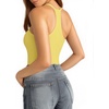 image:imageMANGOPOP Womens Ribbed Tank Tops V Neck Racerback Camisole Summer Slim Fit Workout Sleeveless 2026 Trendy TopBright Yellow