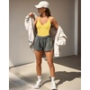 image:imageMANGOPOP Womens Ribbed Tank Tops V Neck Racerback Camisole Summer Slim Fit Workout Sleeveless 2026 Trendy TopBright Yellow