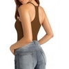 image:imageMANGOPOP Womens Ribbed Tank Tops V Neck Racerback Camisole Summer Slim Fit Workout Sleeveless 2026 Trendy TopBrown