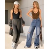 image:imageMANGOPOP Womens Ribbed Tank Tops V Neck Racerback Camisole Summer Slim Fit Workout Sleeveless 2026 Trendy TopBrown