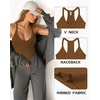 image:imageMANGOPOP Womens Ribbed Tank Tops V Neck Racerback Camisole Summer Slim Fit Workout Sleeveless 2026 Trendy TopBrown
