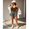 image:imageMANGOPOP Womens Ribbed Tank Tops V Neck Racerback Camisole Summer Slim Fit Workout Sleeveless 2026 Trendy TopCoffee